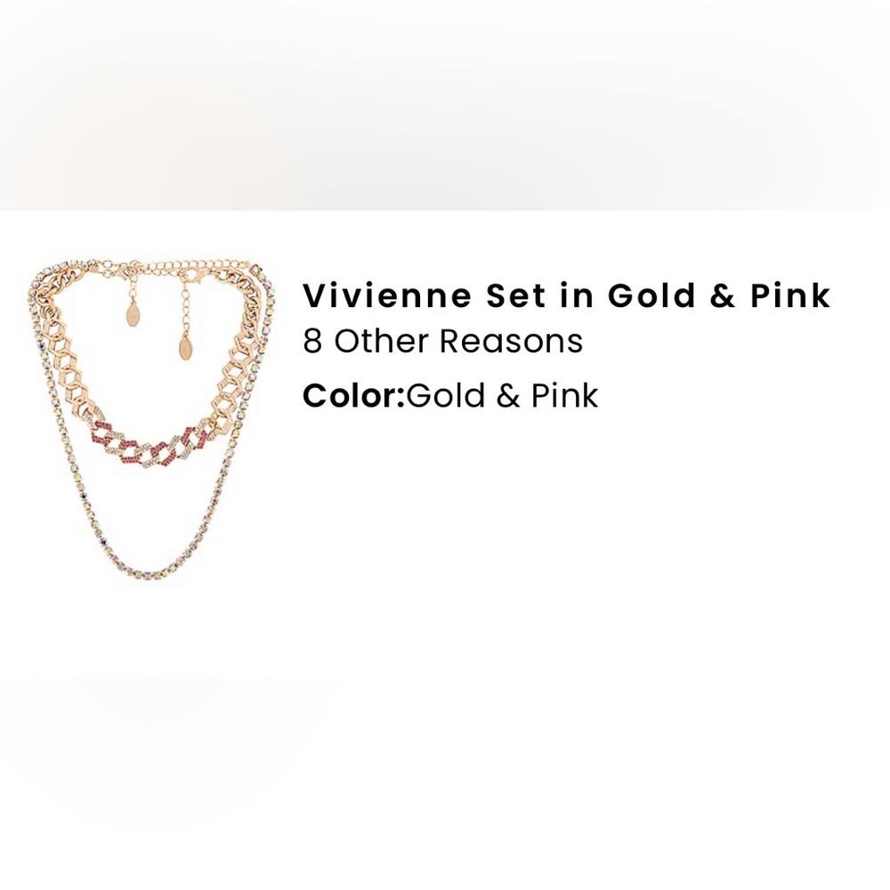 8 Other Reasons Vivienne Gold and Pink Layered Necklace Set